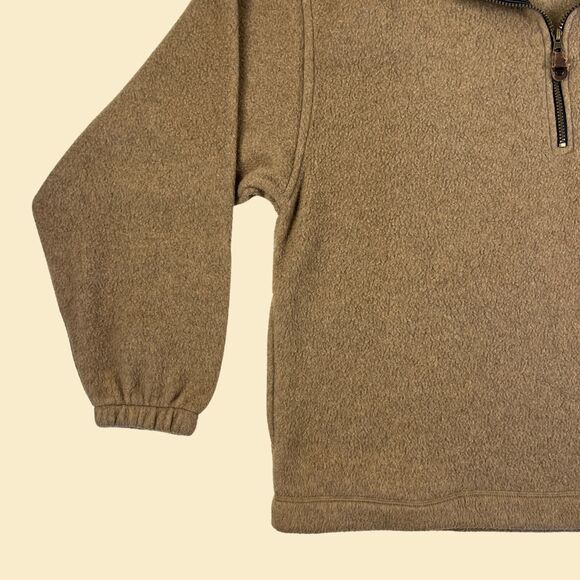 1990s M fleece jacket by Northwest Territory, beige/blue mens quarter zip - Picture 10 of 10